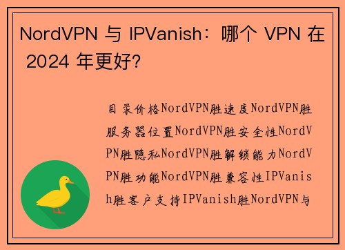 NordVPN 与 IPVanish：哪个 VPN 在 2024 年更好？